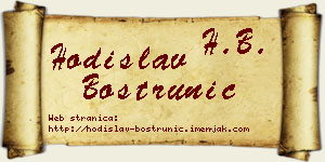 Hodislav Boštrunić vizit kartica